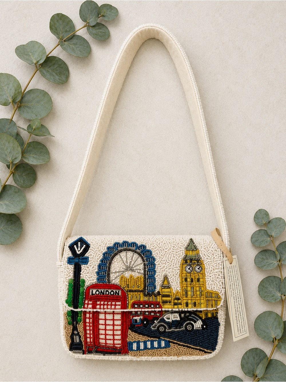 Viral TikTok From India to You Beaded London Scene Shoulder Bag NEW